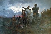 Otto Bache De sammensvorne rider fra Finderup efter mordet pa Erik Klipping Skt. Cacilienat 1286 oil on canvas